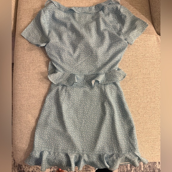 Superdown Blue Polka Dot Dress - Picture 2 of 2